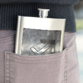 Flasque Sagittarius Zodiac Silver Distour Steel look (En situation)