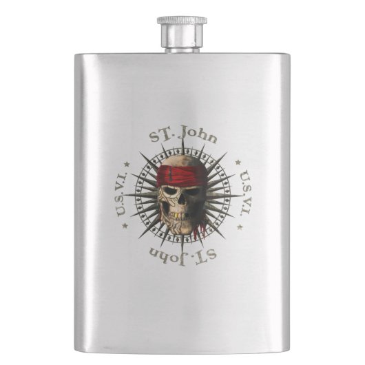 Flasque Saint John USVI Pirate Skull (devant)
