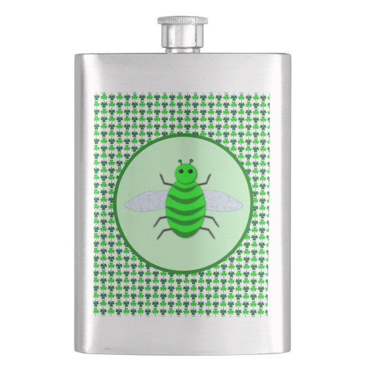 Flasque Saint Patricks Day Bee et Shamrocks (devant)