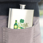 Flasque Saint Patrick's Day Irlandais Shamrock de la chanc (En situation)