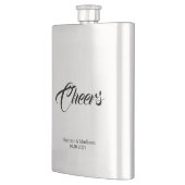 Flasque Salue script personnalisé élégant chic mariage fav (Gauche)