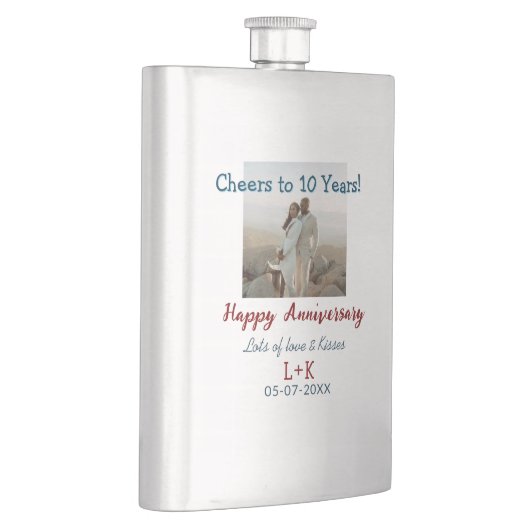 Flasque Salutations à 10 ans heureux anniversaire ajouter  (Droite)