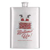 Flasque Santa Bottoms Up Fête de Noël drôle de fête (devant)