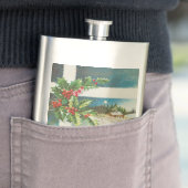 Flasque Scène de Noël Hiver de neige blanche (En situation)