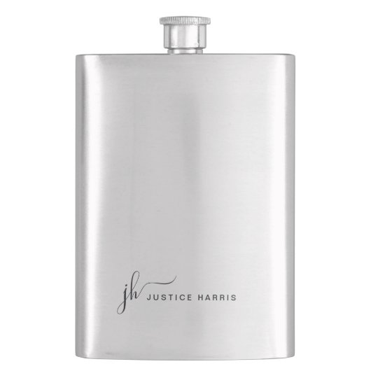 Flasque Script élégant Monogramme moderne personnalisé (devant)