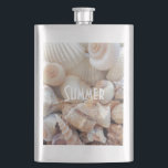 Flasque Sea Shells, Summer Beach Exotic Troptic Romantic<br><div class="desc">Collection de coquillages tropicaux exotiques Photographie Plage d'été Thème</div>