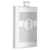 Flasque Seahorse Bleu Classique Nautique Élégant (Droite)