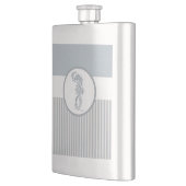 Flasque Seahorse Bleu Classique Nautique Élégant (Gauche)