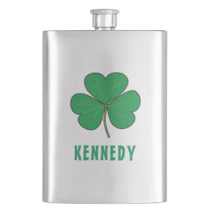 Flasque Shamrock Green Clover Irlande Celtic Irish Nom