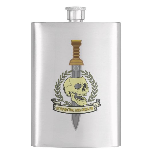 Flasque Si Vis Pacem, Para Bellum.. Skull (devant)
