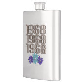 Flasque Signal de paix Hippie Fleur Power 1968 Aqua Purple (Gauche)