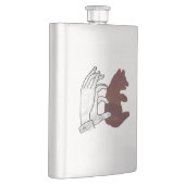 Flasque Silhouette à la main Cube d'ours Brown (Droite)