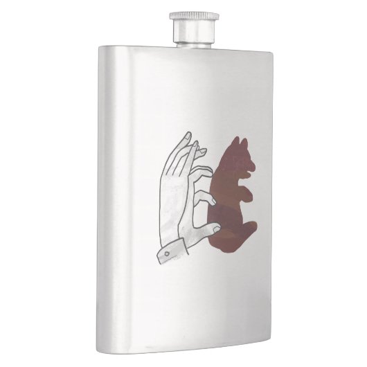 Flasque Silhouette à la main Cube d'ours Brown (Droite)