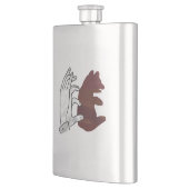 Flasque Silhouette à la main Cube d'ours Brown (Gauche)