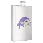 Flasque Silhouette main Anteater violet (Droite)