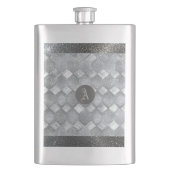 Flasque Silver Sparkle Luxury Topography Metallic Monogram (devant)