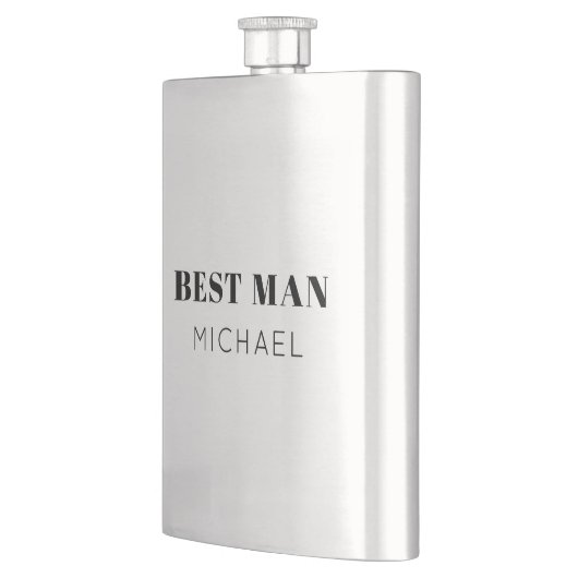 Flasque Simple Bold Personnalisé Best Man Cadeau Boisson H (Gauche)
