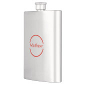 Flasque simple cercle rouge ajouter votre nom lettre texte (Gauche)