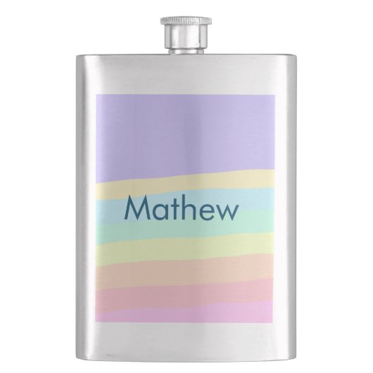 Flasque simple lettre initiale monogramme ajouter votre no (devant)