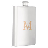 Flasque simple minimal add name monogram orange brown thr (Droite)