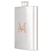 Flasque simple minimal add name monogram orange brown thr (Gauche)