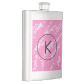 Flasque simple minimal monogramme blanc paillettes rose ea (Droite)