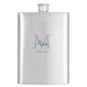 Flasque simple minimum ajouter nom monogramme violet vert  (devant)