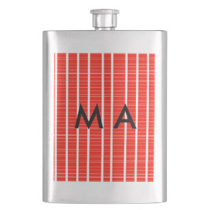 Flasque Simple monogramme ajouter votre nom lettre man min