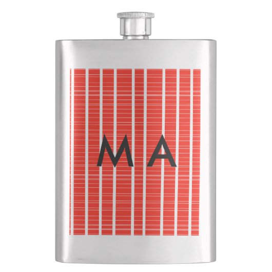 Flasque Simple monogramme ajouter votre nom lettre man min (devant)