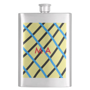 Flasque Simple monogramme ajouter votre nom lettre man min