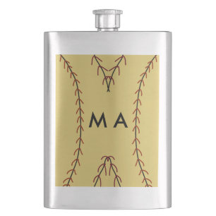 Flasque Simple monogramme ajouter votre nom lettre man min