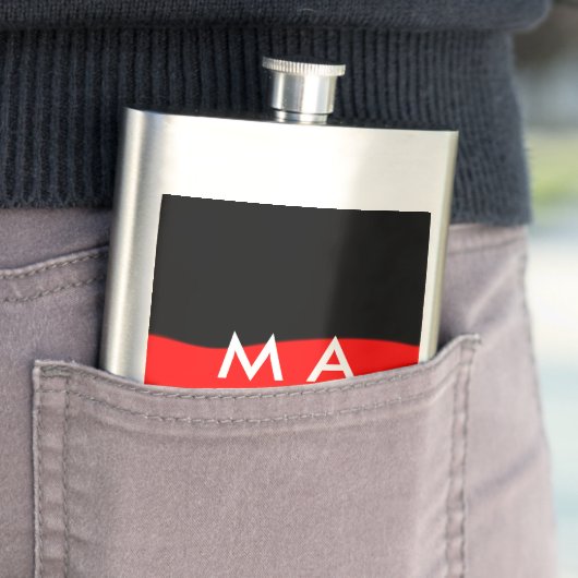 Flasque Simple monogramme ajouter votre nom lettre man min (En situation)