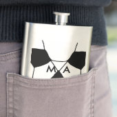 Flasque Simple monogramme ajouter votre nom lettre man min (En situation)