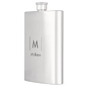 Flasque Simple monogramme élégant lignes homme nom  (Gauche)