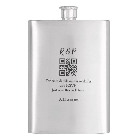 Flasque site web de mariage rsvp q r code ajouter nom text (devant)