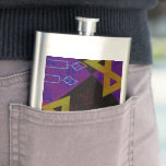 Flasque SlipperyJoe's Happy Hanoukka Star de David menorah<br><div class="desc">SlipperyJoe's Happy Hanoukka Star of David menorah Dreidel Célébration artistique bougies Hébreu juif Chanoukah cadeaux décorations judaïsme religion culture pratiques religieuses traditions géométrie symbolique design profondeur contraste ordre symétrie</div>