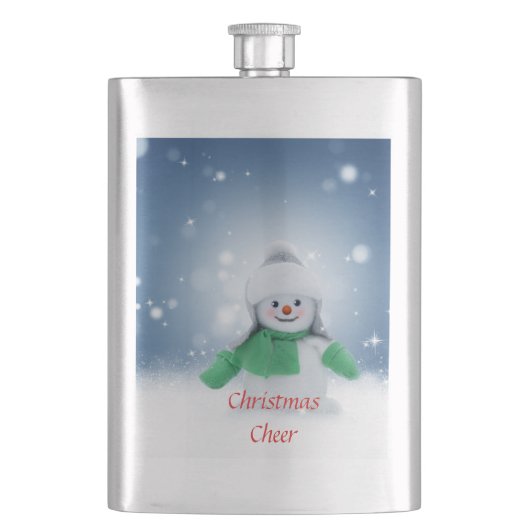Flasque Snowman avec une écharpe verte (devant)