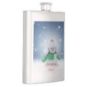 Flasque Snowman avec une écharpe verte (Droite)