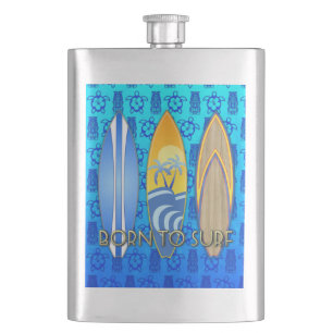 Flasque Soutenu pour surfer Tiki bleu