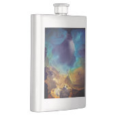 Flasque Space Nebula bleu jaune Alcool art (Droite)
