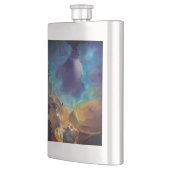 Flasque Space Nebula bleu jaune Alcool art (Gauche)