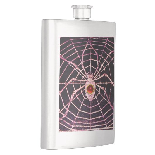 Flasque SPIDER ET WEB Rouge Ruby Noir (Droite)