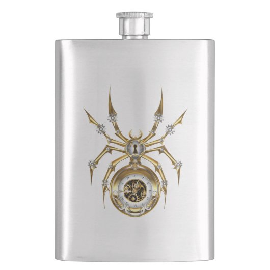 Flasque Spider Steampunk sur Arrière - plan pourpre (devant)