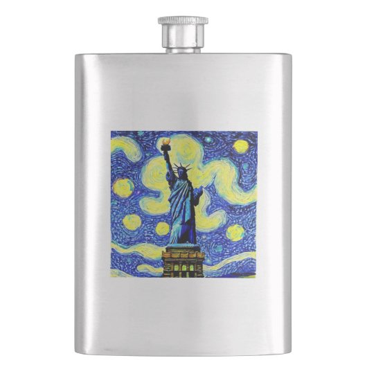 Flasque Starry Night Statue De Liberty New York (devant)