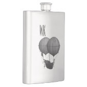 Flasque Steampunk Design Monogramme noir et blanc (Droite)