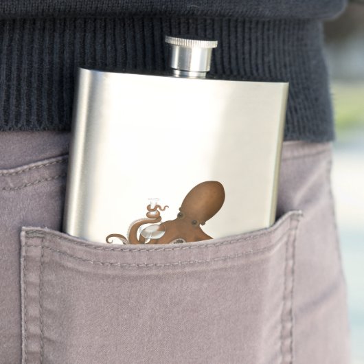 Flasque Steampunk Octopus Holding Flask Science Chimie (En situation)
