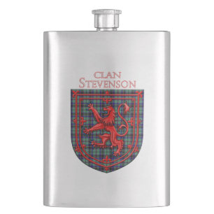 Flasque Stevenson Tartan Scottish Plaid Lion Rampant