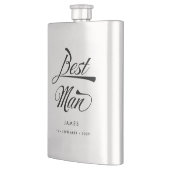 Flasque Stylo Retro Typographie Best Man Groomsmen (Gauche)