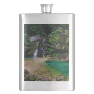 Flasque Superbe cascade Virje, Slovénie Poster