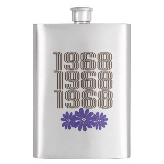 Flasque SYMBOLE DE LA PAIX 1968 Hippie Fleur Puissance vio